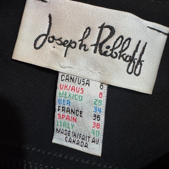 Joseph Ribkoff Black Gray Leaf Print Belted Sheath Dress Women Size 6 - Picture 8 of 14